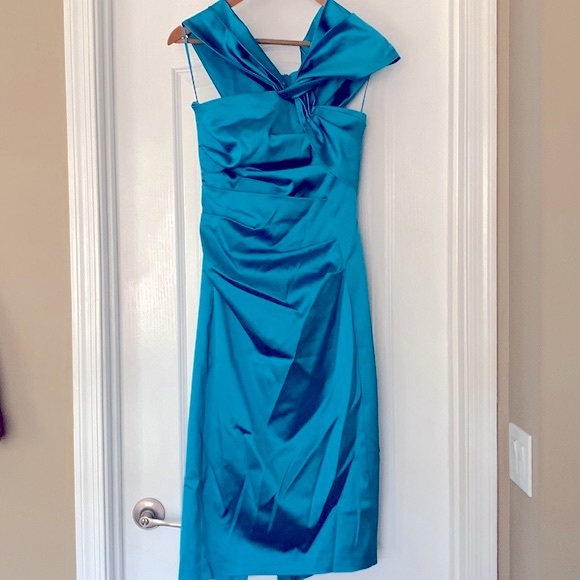 Talbot Runhof Satin Duchess Cocktail Dress - Picture 3 of 16
